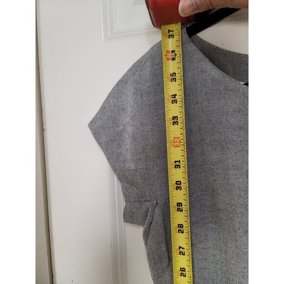 Vintage TOCCA Grey ,Black & White Checkered Accent Cap Sleeves & Back Zipper M C - Picture 9 of 13